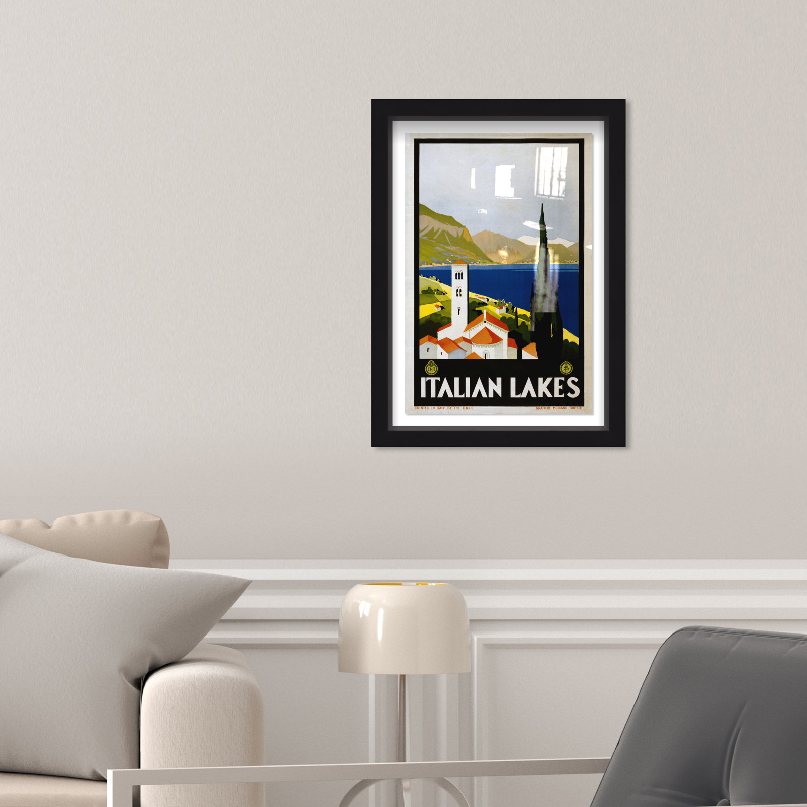 Italy, Black Framed, 46" H x 31" W x 2" D