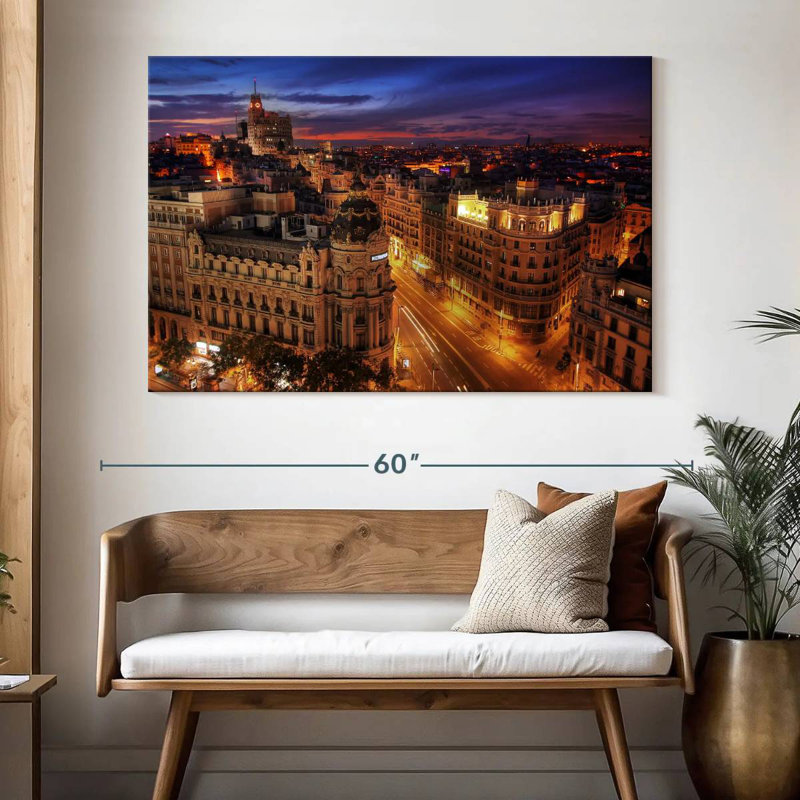 Kavia Gran VvÃ‰Â¬?a Street At Night, 34" H x 51" W