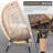 3 Pieces Patio Egg Chairs  With Side Table Set