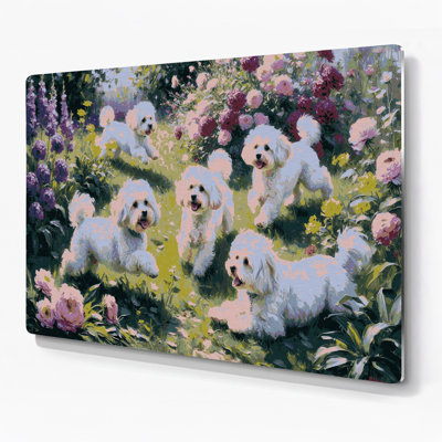 Dogs Bichon Frise Gray Metal Wall Art