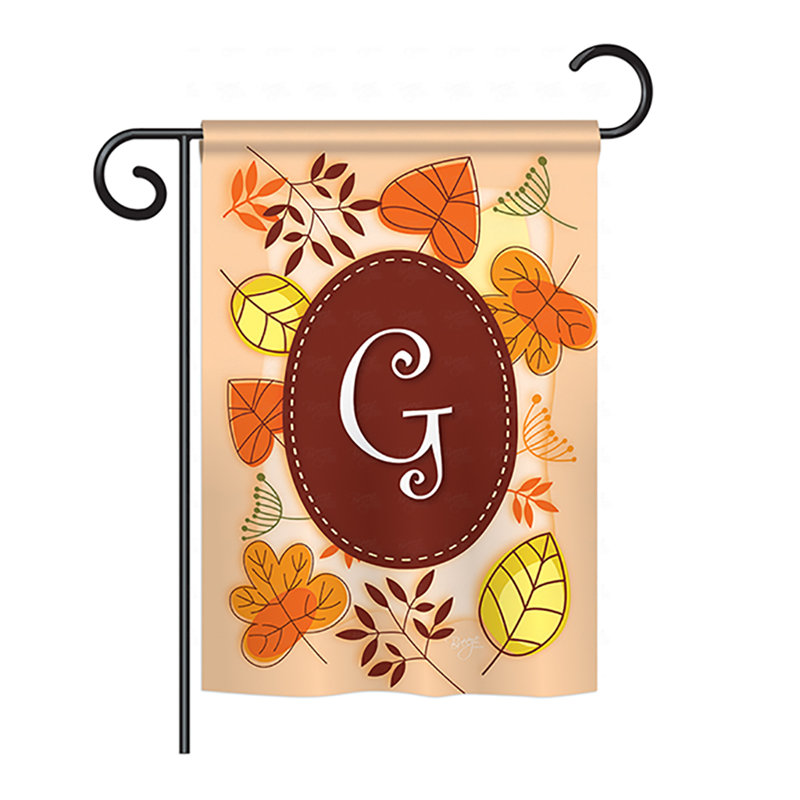 Drapeau de maison en polyester à 2 côtés digramme d’automne, H 40 po x l 28 po, G