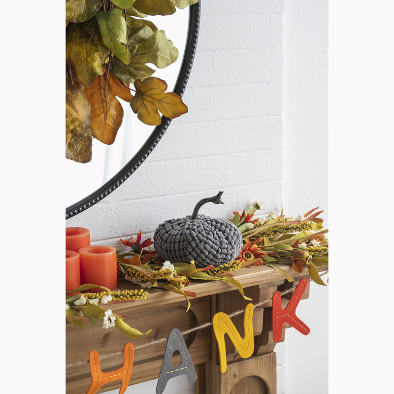 Ensemble de 2 citrouilles lestées en chenille et décorations de citrouilles pour le Festival d'automne des Fêtes et l'Action de grâce