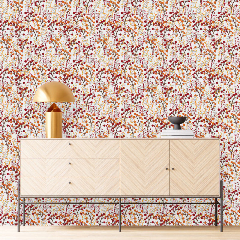 Floral Wall Mural, 2.08' W x 10.42' L