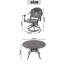 L'ensemble de salle à manger en fonte d'aluminium toutes saisons, comprend des chaises pivotantes et une table ronde avec cadre noir