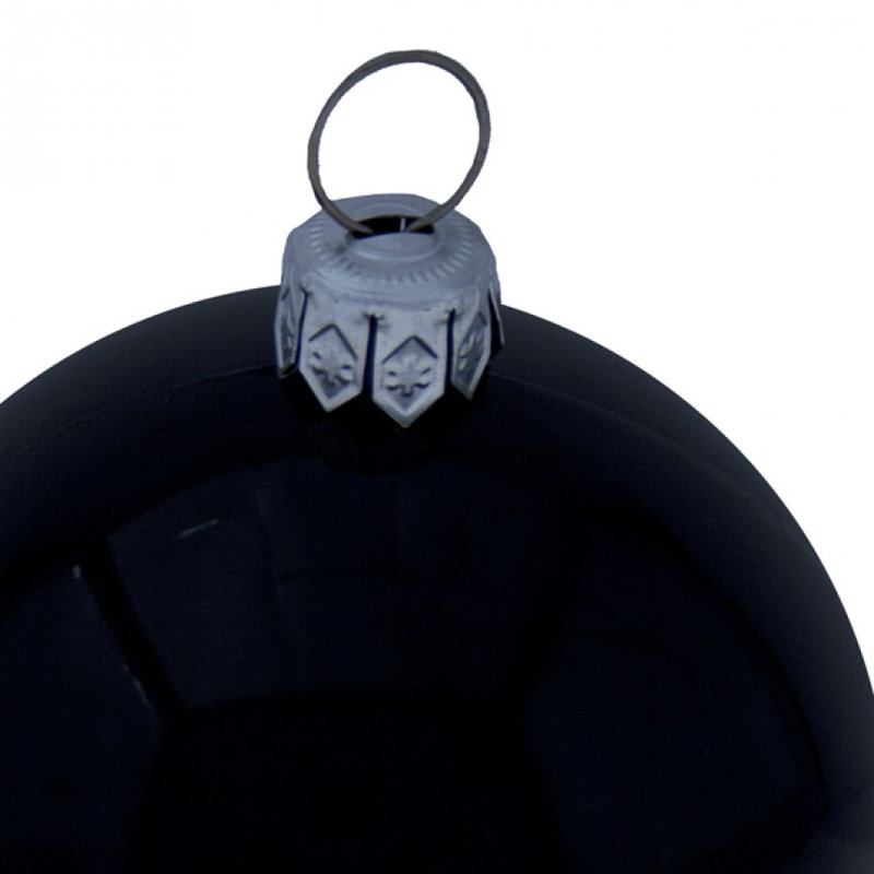 Bauble, Black Shiny, 4cm H x 4cm W x 4cm D