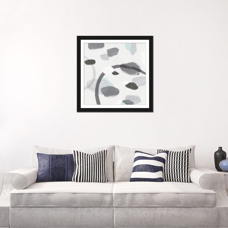 Impression sur toile, Papier d'art encadré noir, H 24 po x l 24 po x P 1 po, Blanc