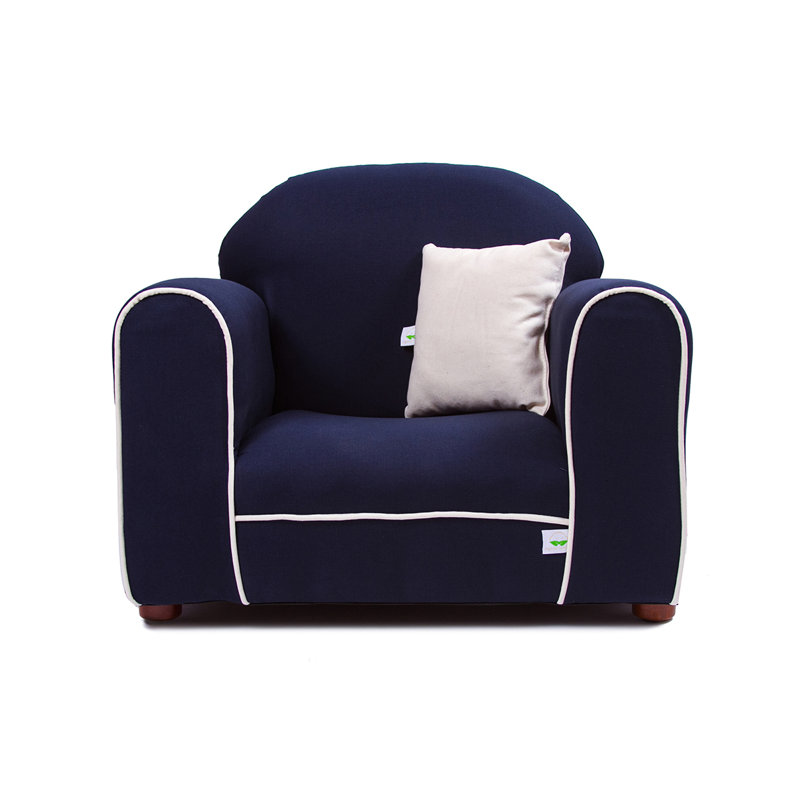 Eckstein Kids 8'' Club Chair and Ottoman, Navy