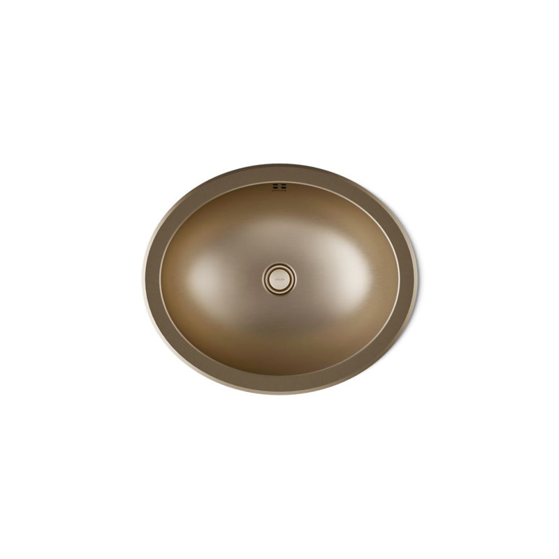 Bachata®20" Oval Drop-In/Undermount Bathroom Sink, No Overflow, Vibrant Brushed Bronze