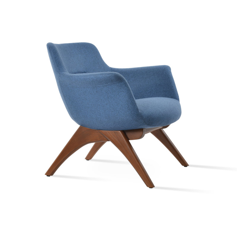 Bottega X Wood Lounge Chair, Petrol Blue