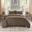 3 Piece Reversible Printed Quilt Set Black/Brown