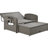 2 Pe Reclining Lounge, Gray, Adjustable Back, With Comfortable And Water- Fabric Covers Chaise Lounge For 2, Protected Cushions-1501687881
