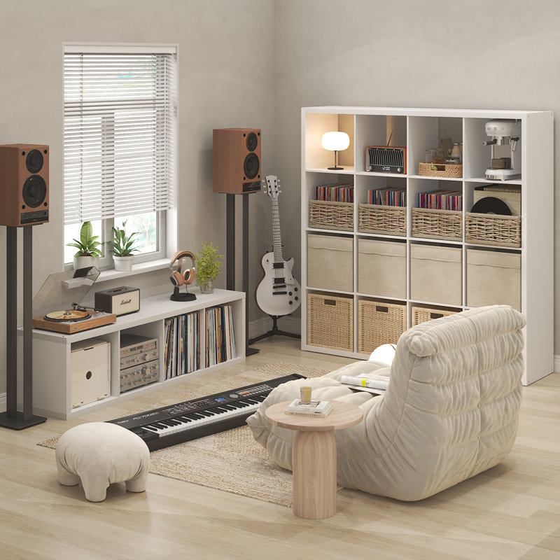 Tanvee 147.19 cm H Media Shelves, White