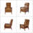 Branstetter 28.5" Wide Mid-Century Modern Faux Leather Recliner with Solid Wood Frame (Set of 2)-94559859