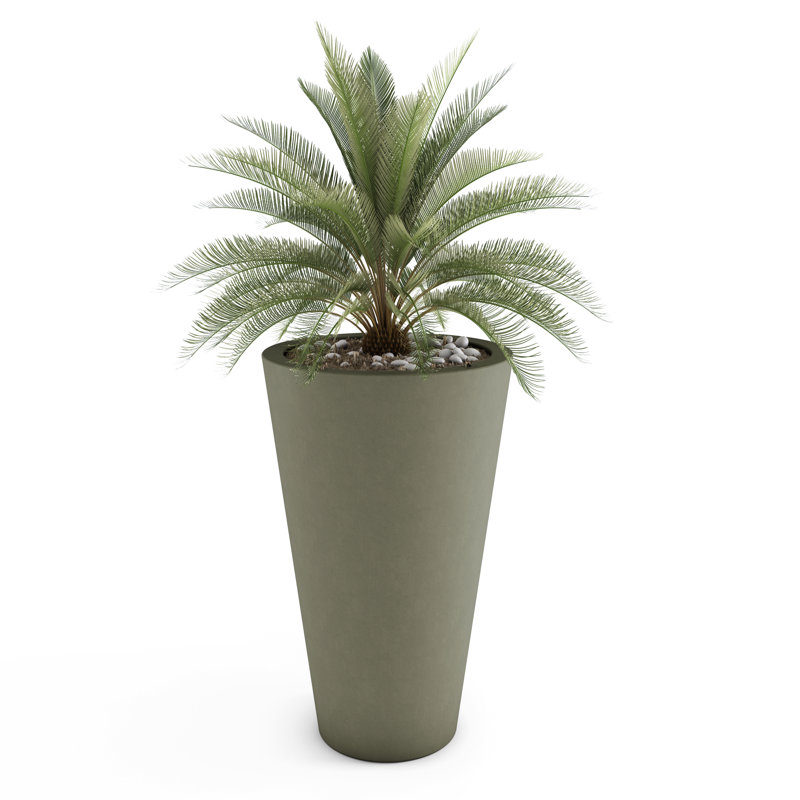 Cone Concrete Planter, French Gray, 36" H x 24" W x 24" D