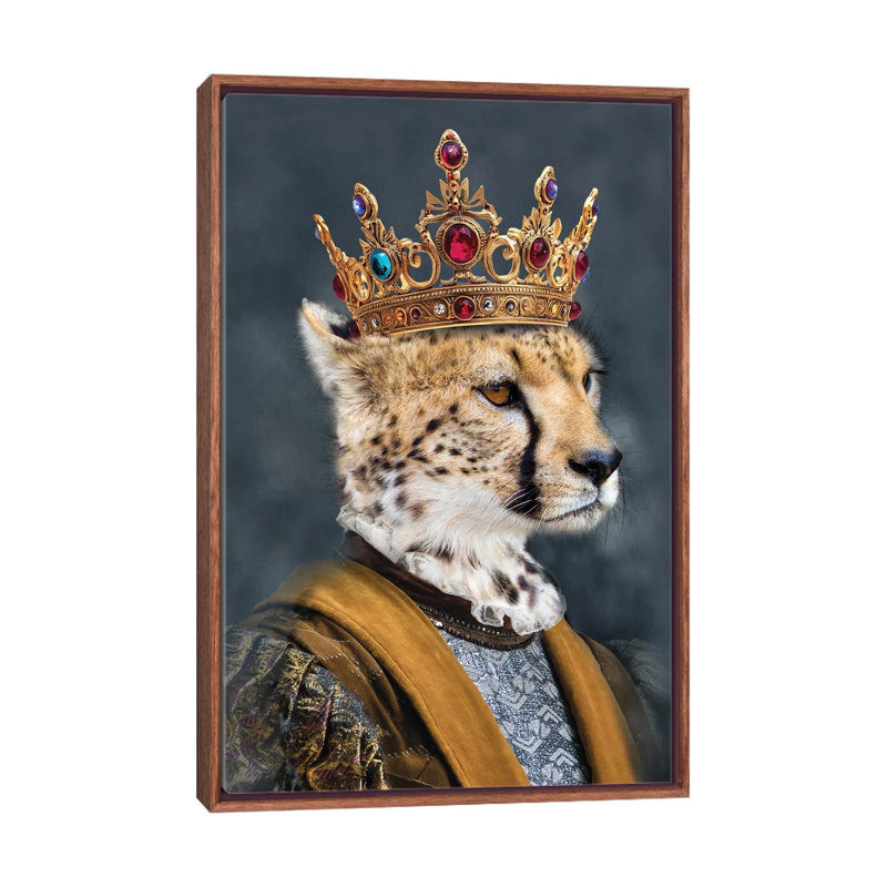 Cheetah King 1 Piece Wall Art on Canvas, 66.04 cm H x 45.72 cm W x 4.445 cm D, Classic Wood