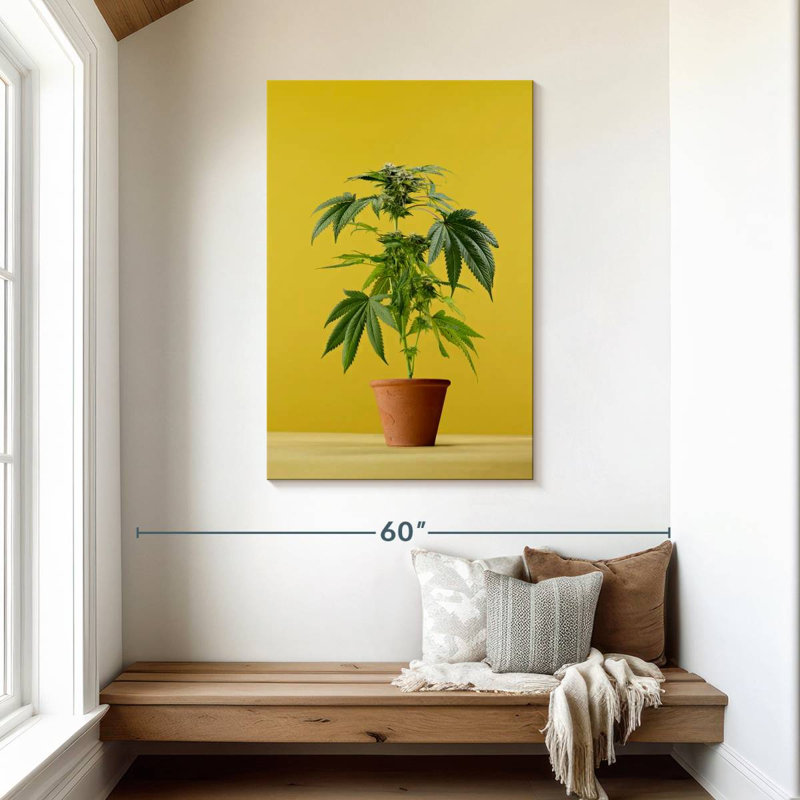 Marijuana Plant In Pot, 45" H x 30" W