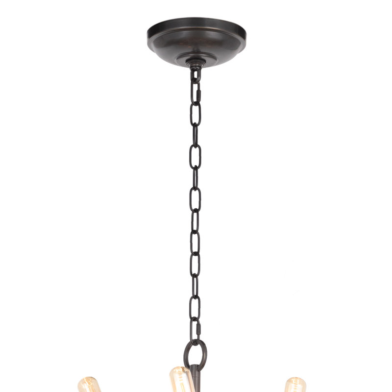 Cobra 12 - Light Dimmable Sputnik Modern Linear Chandelier, Oil Rubbed Bronze, 24.75" H x 30.5" W x 30.5" D