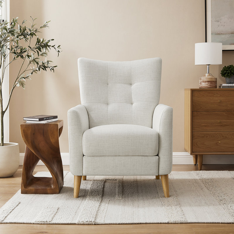 Fauteuil inclinable 28,5 po Stralka, Polyester ivoire