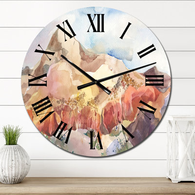 Paysage de montagne en couleurs d'automne - Horloge murale traditionnelle