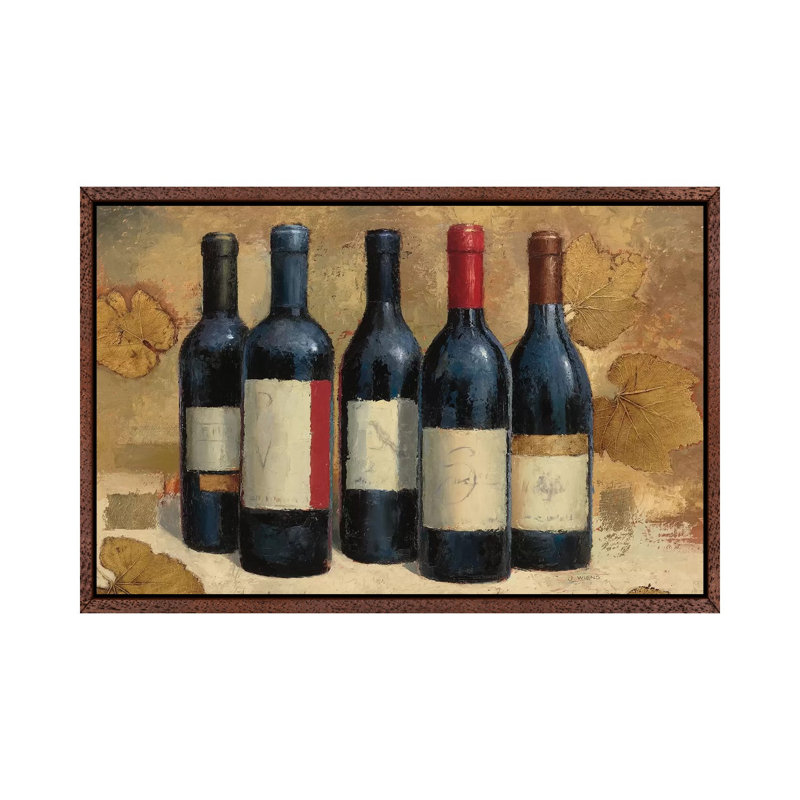 Napa Reserve Wine Crop by James Wiens - Painting on Canvas, Brown Framed, 66.04cm H x 101.6cm W x 3.81cm D