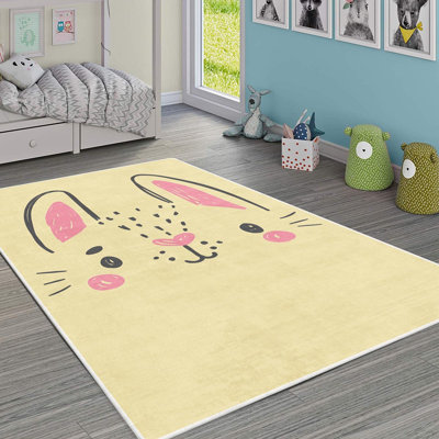 Stylish Woven Carpet , 100% Polyester, Non-Slip Felt Dot Underside | Raschel Knitting, 0.4 in Pile Height | Machine Washable, Digital Print Design | Perfect for Living Room, Bedroom & Office Decor