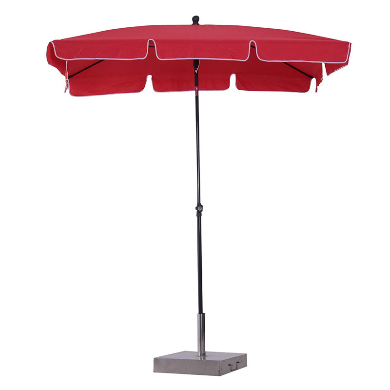 Oley 2m x 1.3m Rectangular Traditional Parasol, Red