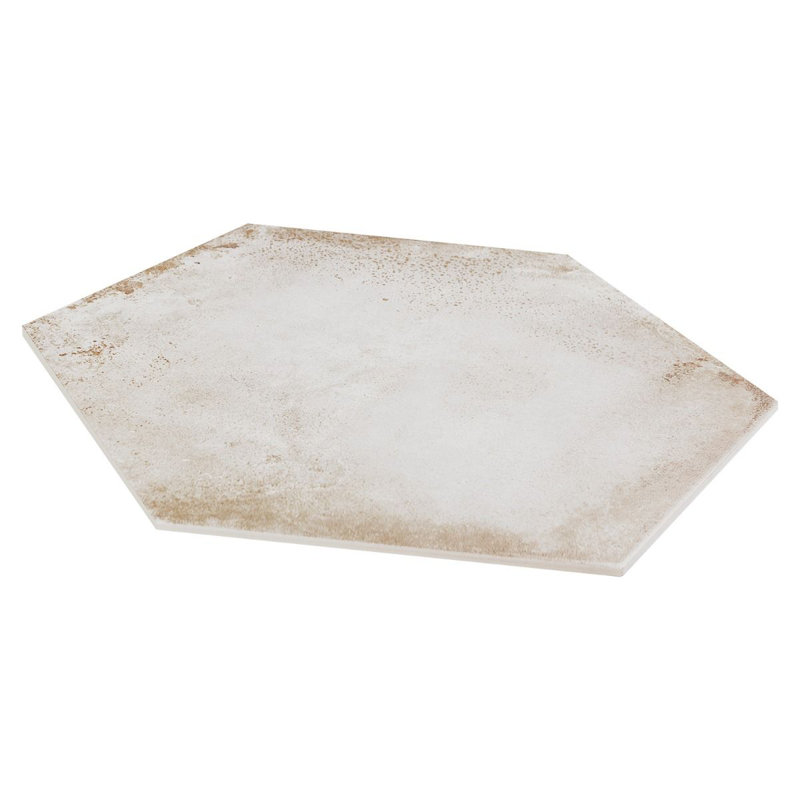 Angela Harris Fremont 20" Hex Porcelain Metallic Look Floor and Wall Tile (10.11 SQFT / Case), White
