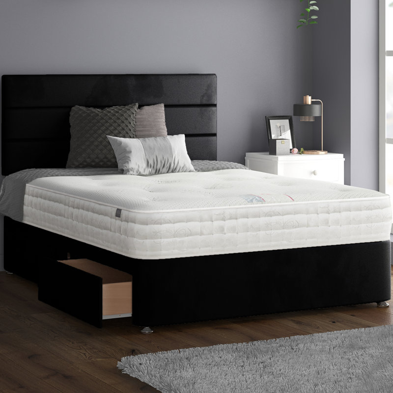 Hayder Divan Bed Base, Kingsize (5'), 4 Drawers, Black
