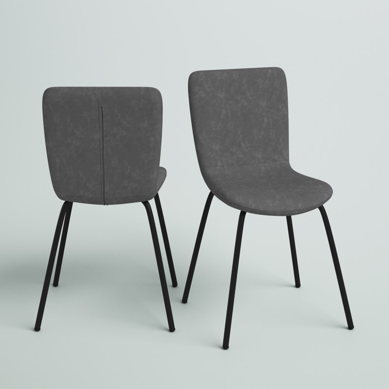 Fetzer Upholstered Side Chair, Charcoal