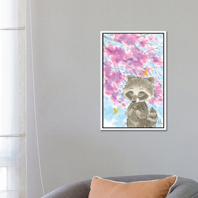 Cherry Blossom Raccoon by Martin Hsu - Painting on Canvas