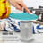 Compact Battery Operated Hands-Free Automatic Can Opener For Any Size Can With Magnet To Safely Remove Lid, Seamless Opening Decreases Sharp Edges For Easily And Safely Opening Cans, Aqua