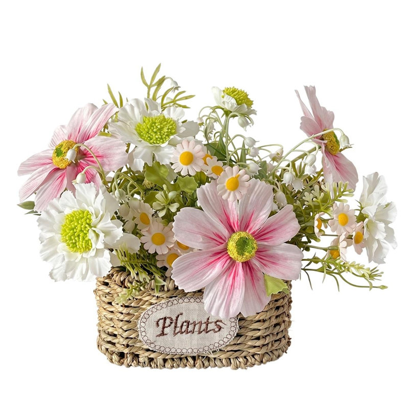 Arrangement floral rustique artificiel, Blanc