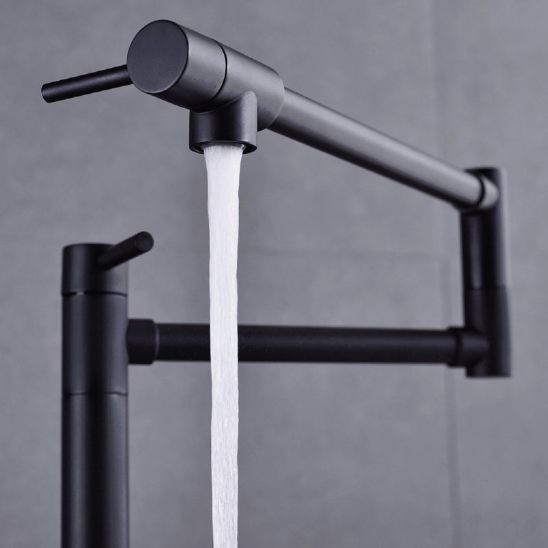 Robinet remplisseur de pot avec tige d'extension, Noir mat