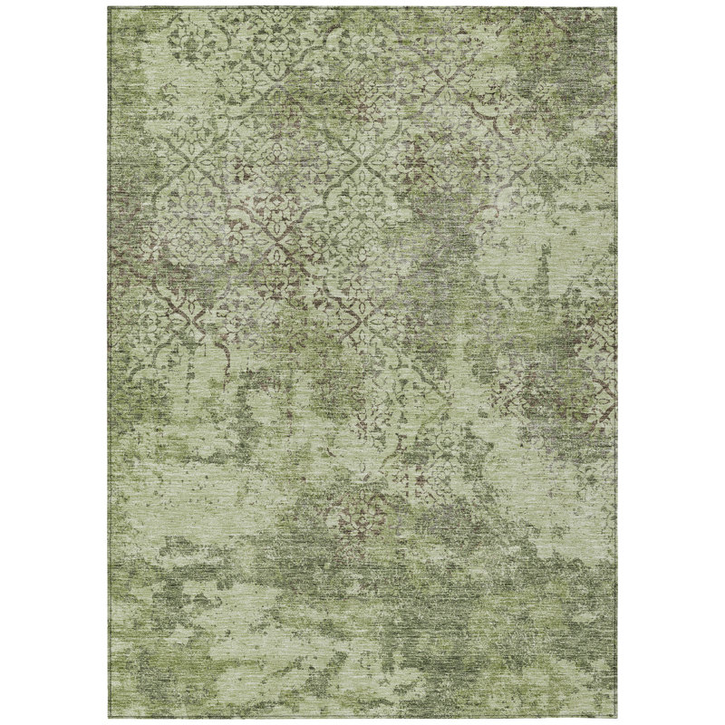 Jereny Washable Abstract Indoor / Outdoor Rug, Rectangle 3' x 5'