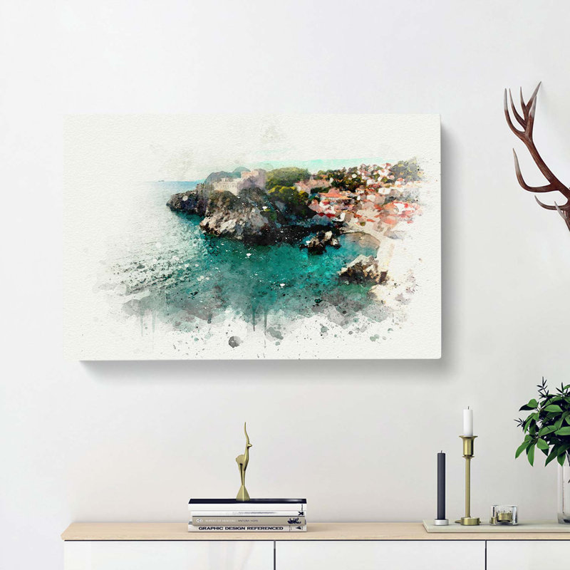 Walls Of Dubrovnik In Croatia In Abstract - Wrapped Canvas Print, 35cm H x 50cm W x 3cm D