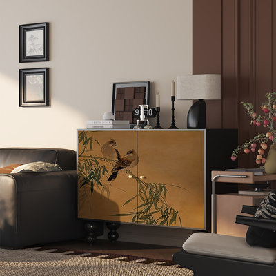 Aesthetic double doors decorative storage cabinet