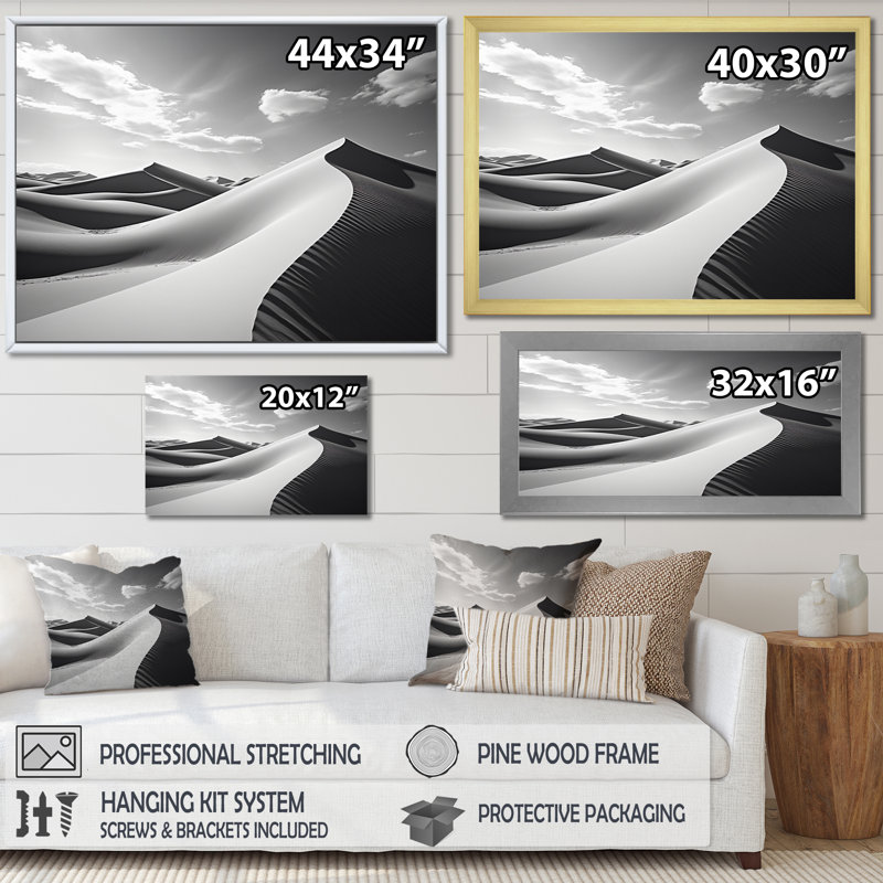 «Beach Photo Dune Dreams VII», reproduction d'art sur toile, H 24 po x l 32 po, Cadre flottant noir