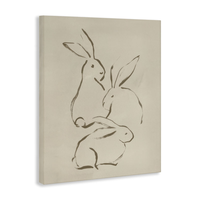 Art mural sur toile Earthtone Bunny par June Erica Vess, H 40 po x l 30 po