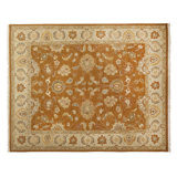 Wool Oriental Area Rug in Rust/Ivory