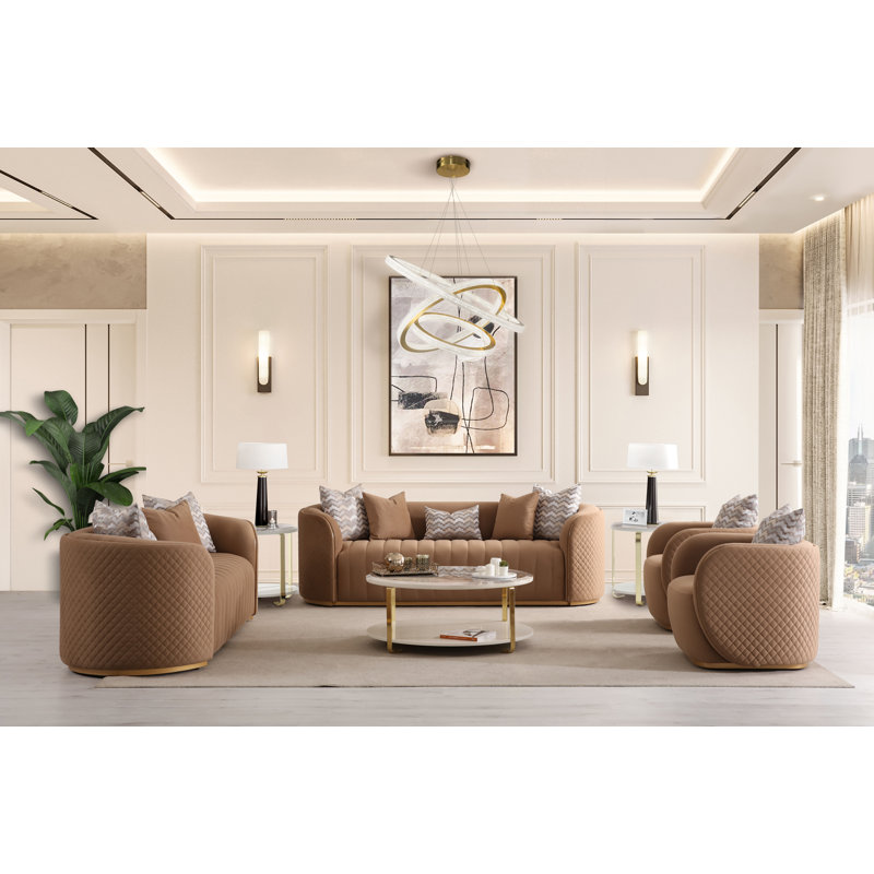 Ariana Barrel Chair, Caramel Velvet