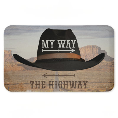 Tapis de sol imprimé My Way Or The Highway, conçu par Marcus Prime, 30 po x 18 po