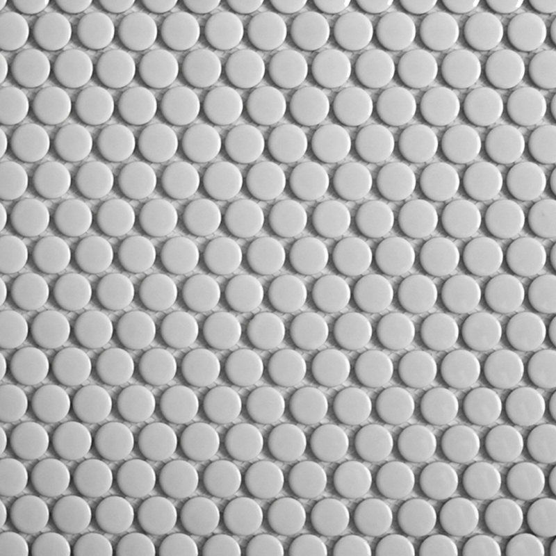 Metro Penny Round 1" Mosaic, Gray, Glossy