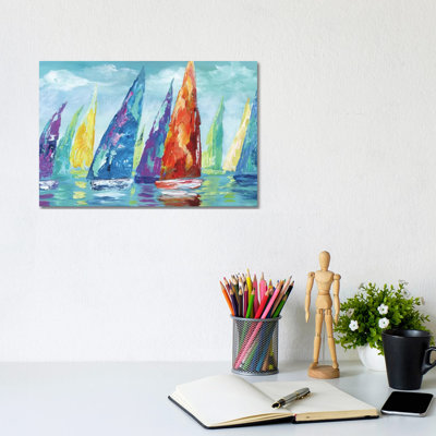 Fine Day Sailing II by Nan - Wrapped Canvas Painting