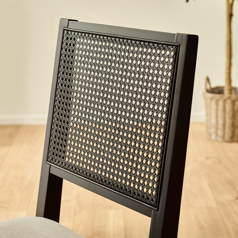 44cm H Upholstered Full Back Side Chair in Black