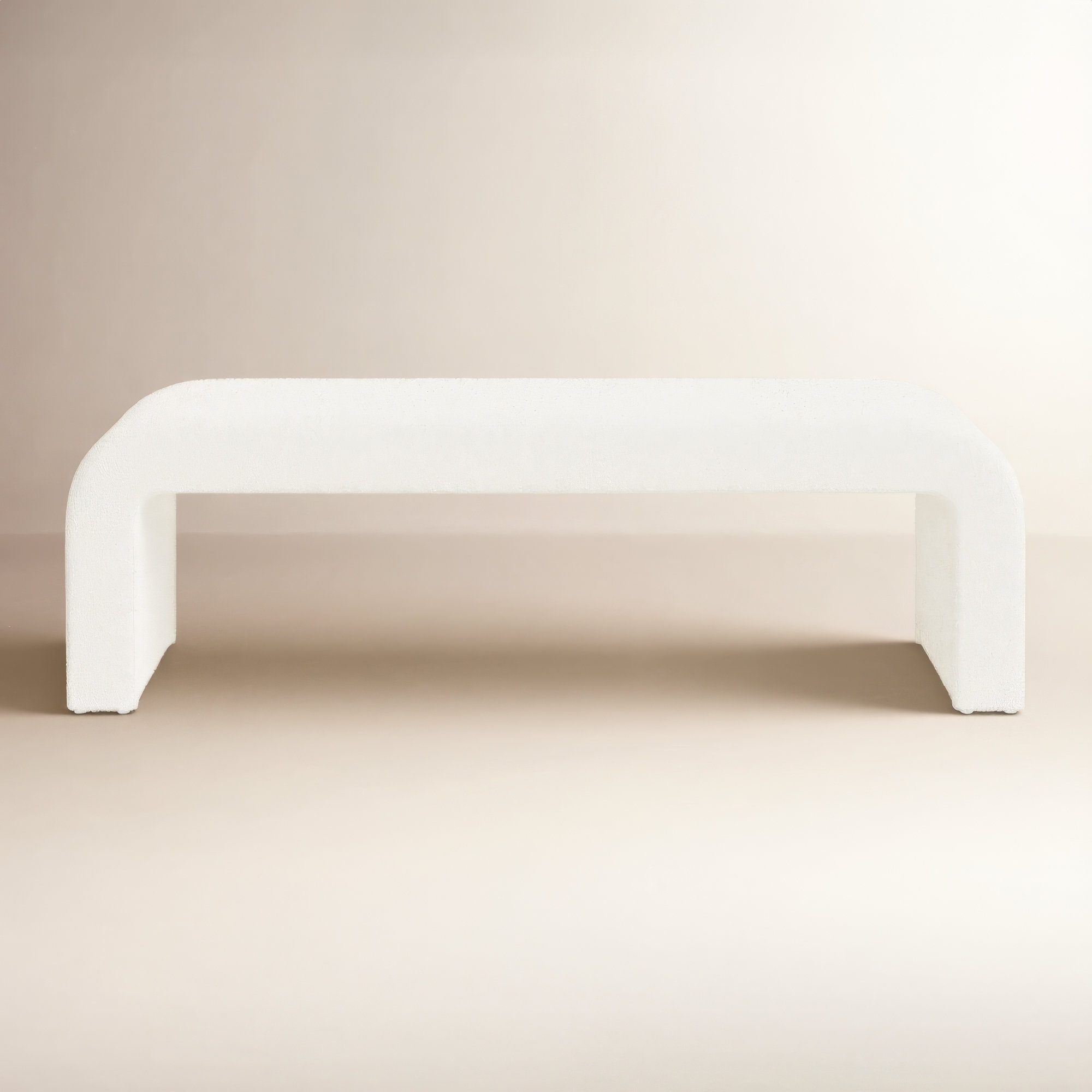 Daine 62" Upholstered Bench, Ivory Boucle