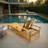 Modern Acacia Wood Outdoor Chaise Lounge With Adjustable Backrest And Deep Cushions, Patio Sunbathing Recliner Chair-1909417942