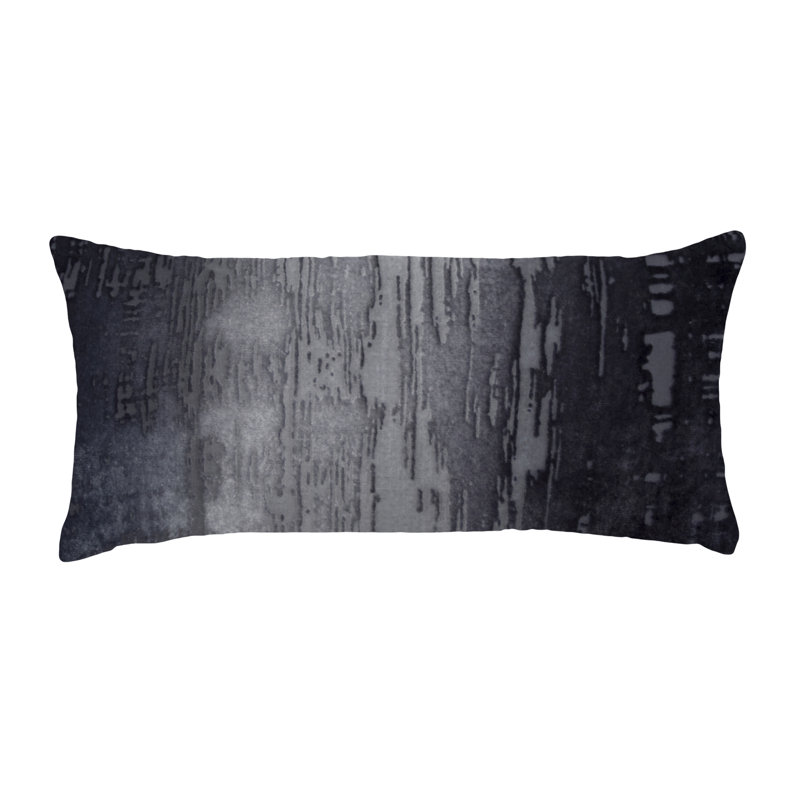 Brush Stroke Lumbar Pillow Cover & Insert, 12" H x 24" W, Smoke