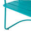 Bistro en fer pour patio - bleu sarcelle mat, 2 chaises et table ovale et table élégante au fini bleu sarcelle
