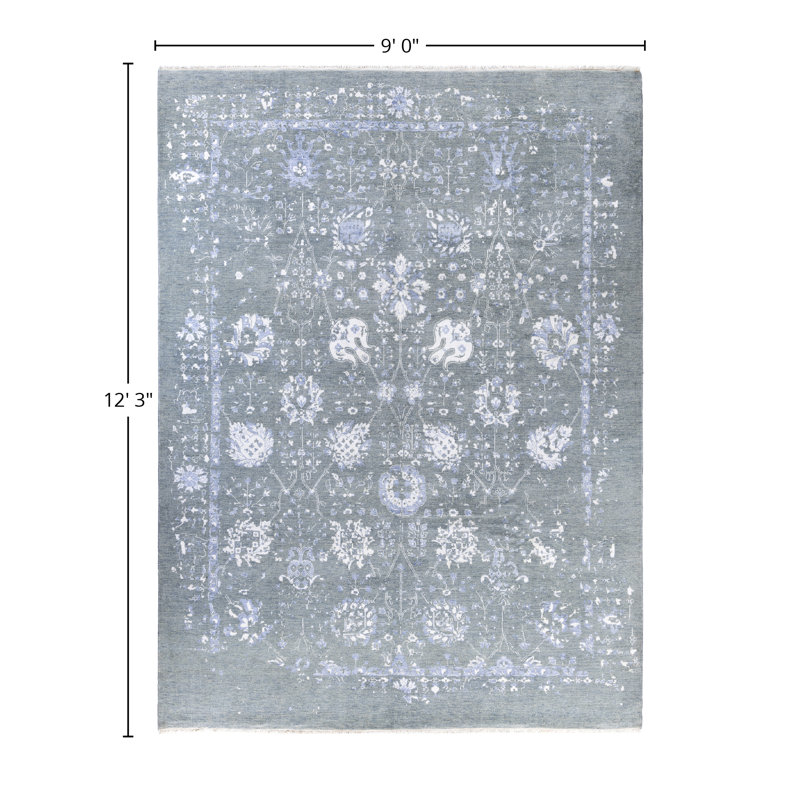 Overdyed One-of-a-Kind 9' 0" X 12' 3" Hand Knotted Area Rug