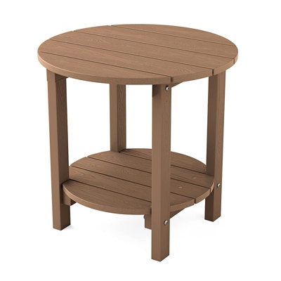 Table de bout Adirondack imperméable toutes saisons à deux niveaux, table d'appoint durable HiPS pour l'espace intérieur et la piscine